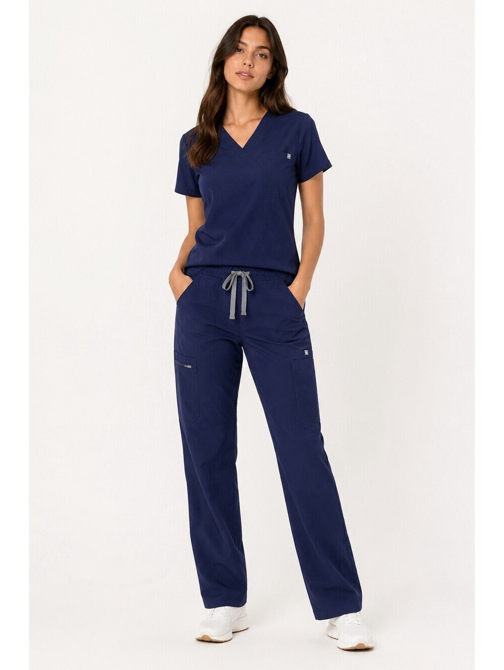 FIGS Technical Collection Scrub Pants Navy Blue Cargo Drawstring Women’s S